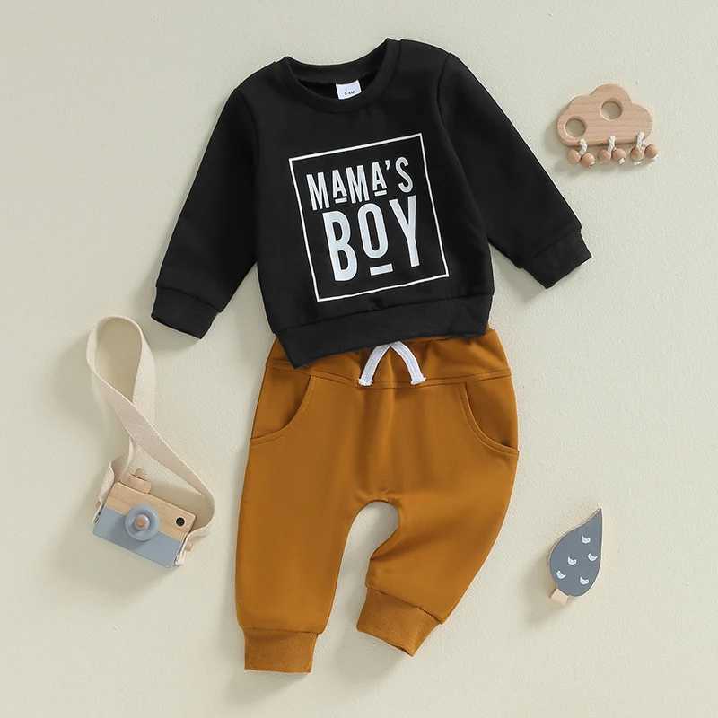 Clothing Sets Baby Boys Autumn Pants Sets Long Sleeve Letter Print Pullover Sweatshirts and Sweatpants Toddler Clothes 2024 New R240708