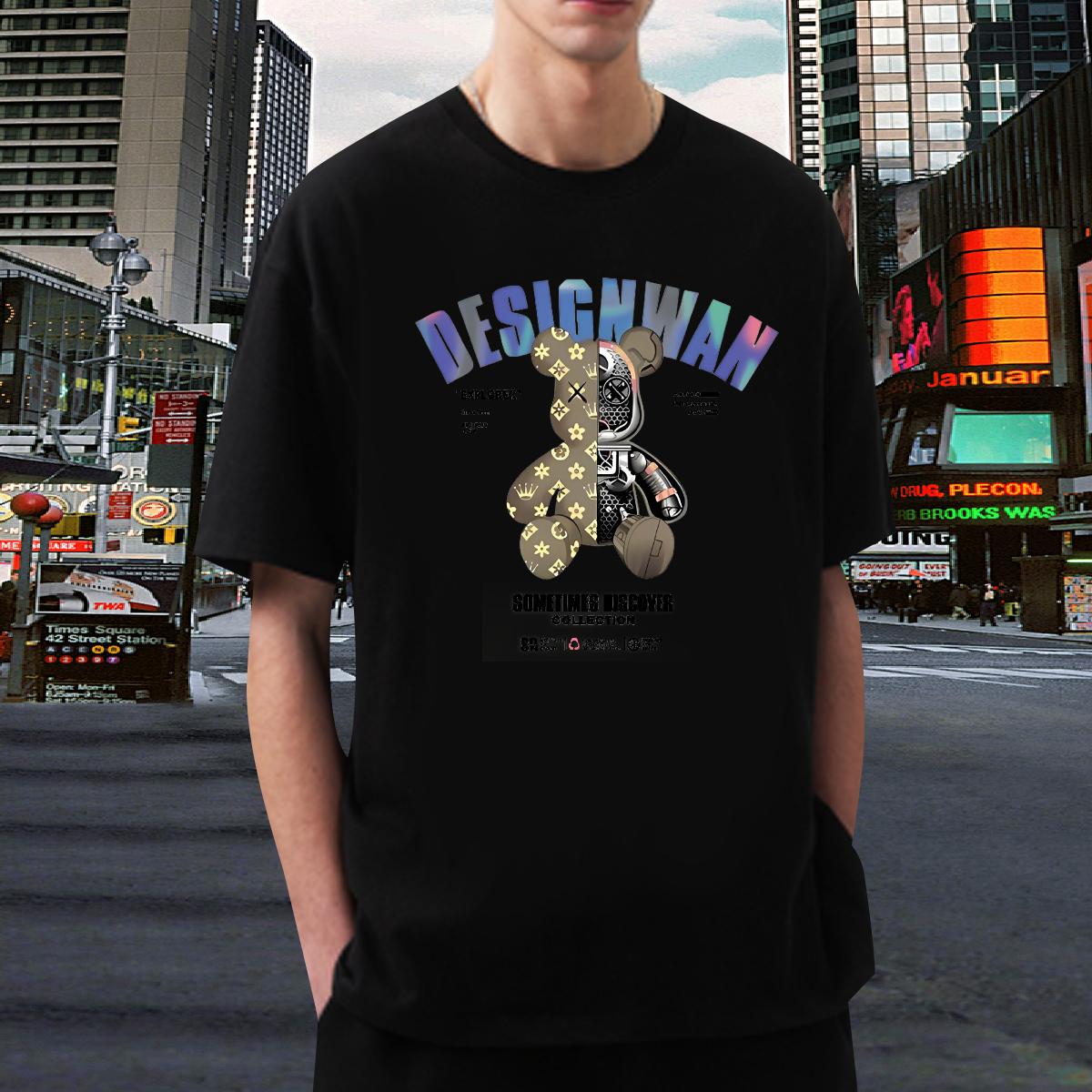 5A Men T Shirts Anime Printing Street Crew Neck Cotton Men Tees Fashion Casual Oversized Wear