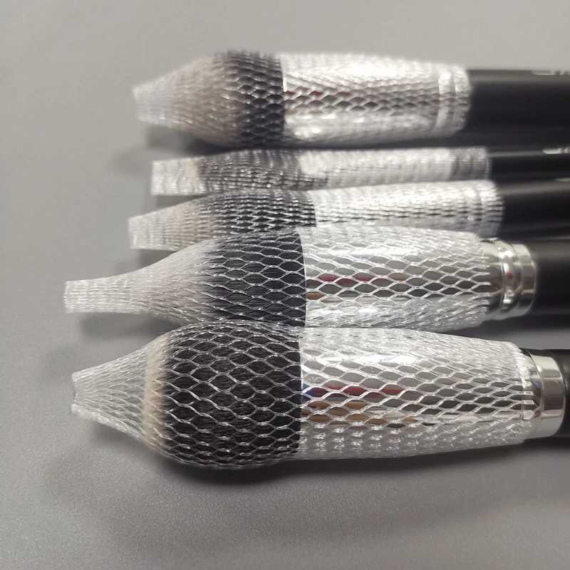 50PCS Makeup Brushes Mesh Protectors Cover Beauty Elastic Mesh Protective Net Makeup Cosmetic Tool Kits Brush Net Pen CoverCL240708