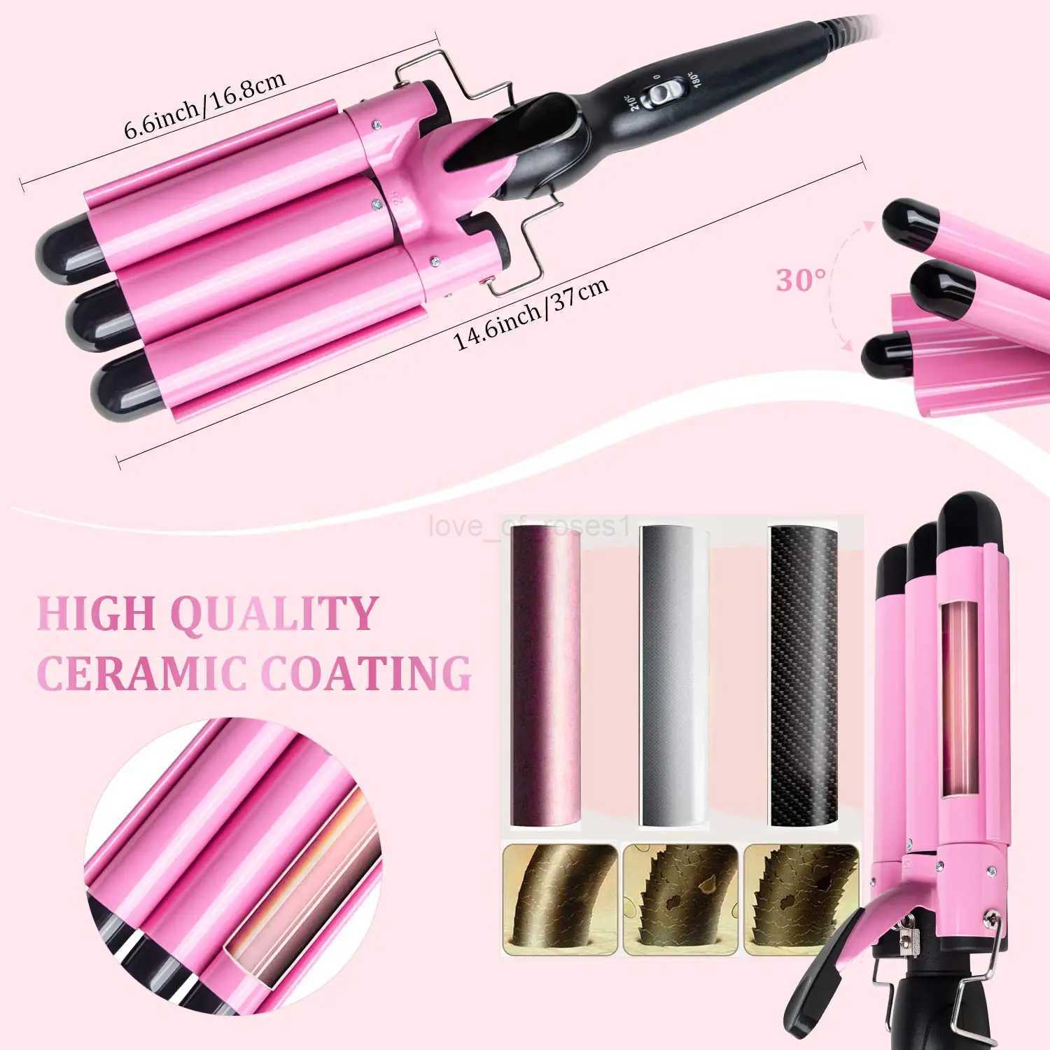 3 Barrel Curling Iron Ceramic Styling Tools for All Hair Styling ToolsProfessional Hair Tools Curler Iron for Hair 25mmM240709