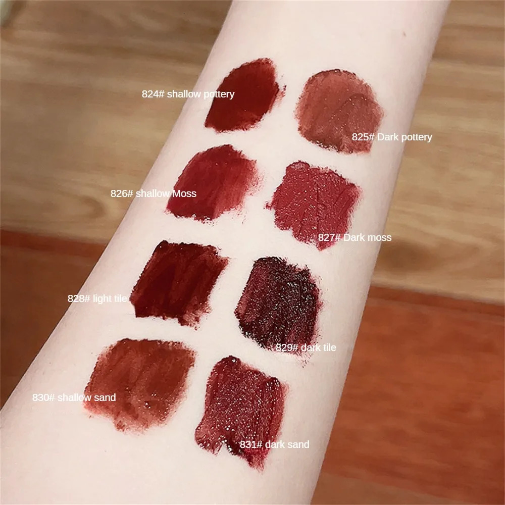 Deep red velvet matte lipstick waterproof durable matte lipstick adhesive free cup makeup lip gloss cosmetics 240705