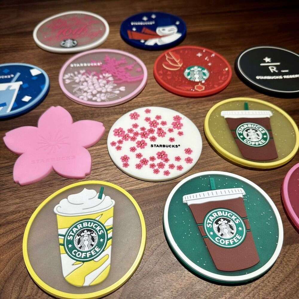 Classic Straw Starry Ice Sakura Cup Cushion Style women Cute Simple Coaster men Multiple Options