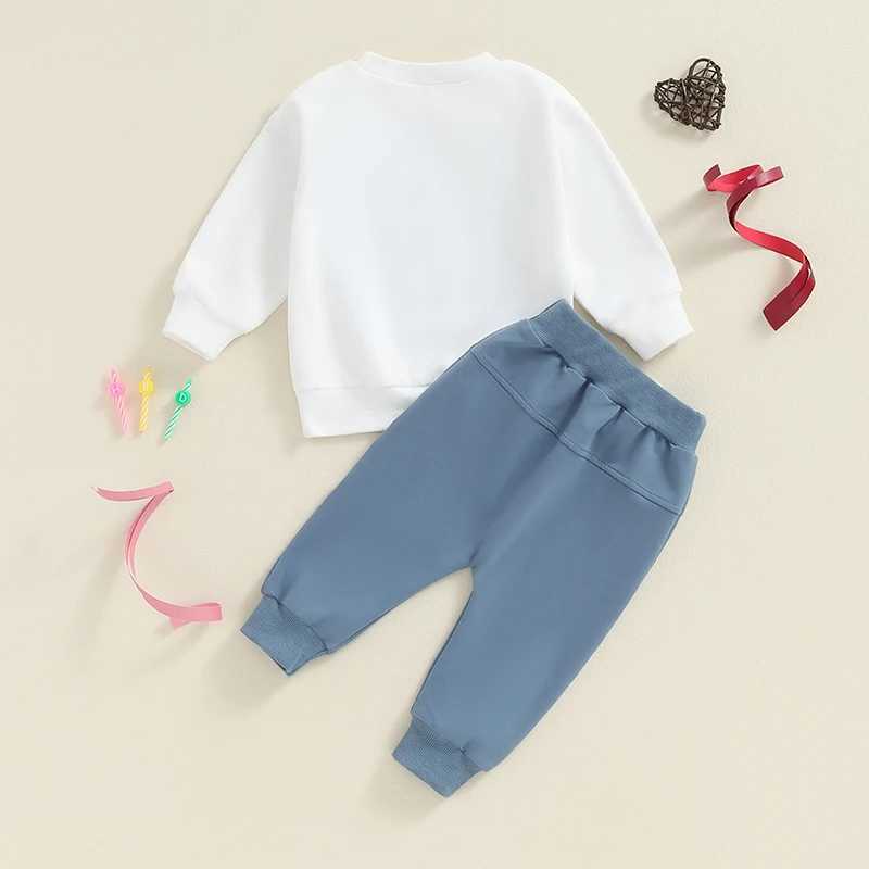 Clothing Sets 0-4Y Little Boys Casual Pant Outfits Letter Print Long Sleeve Pullover Tops Sweatshirt Pants Sets Toddler Tracksuits Spring Fall R240708