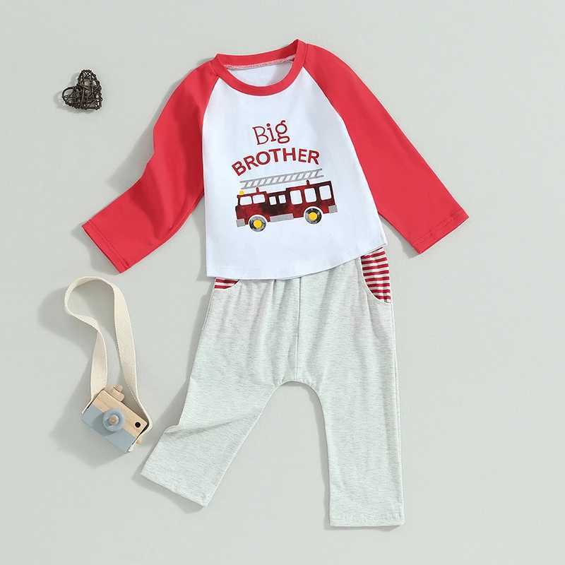 Clothing Sets 0-6Y Baby Boys Casual Outfits Kids Letter Print Long Sleeve T-shirt and Pants Sets Children Autumn Clothing Brother Matching R240708