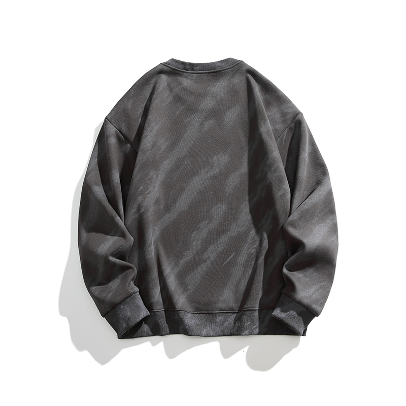 2023 New Tie Dyed Button Decorative Round Neck Sweater Fashion Trend Loose Long sleeved Top Bottom F7.8#87.22