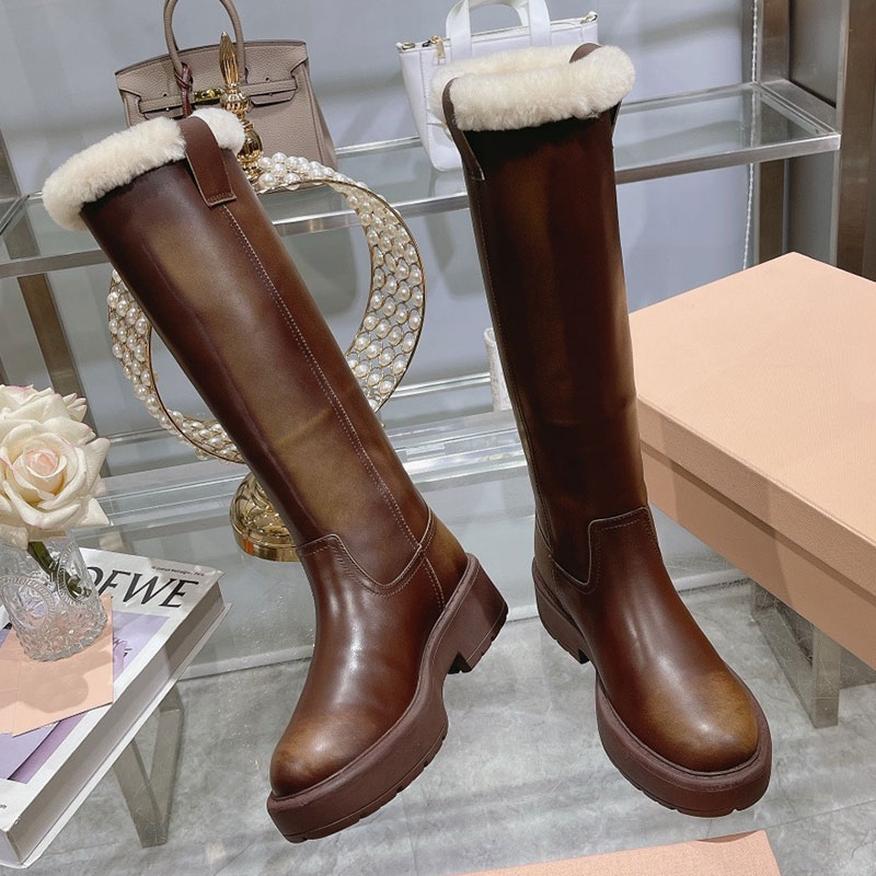 designer boots womens boot Luxury Boot australian boots Round Toe boot autumn winter boots cowhide boots classic women western style boots retro knight boots