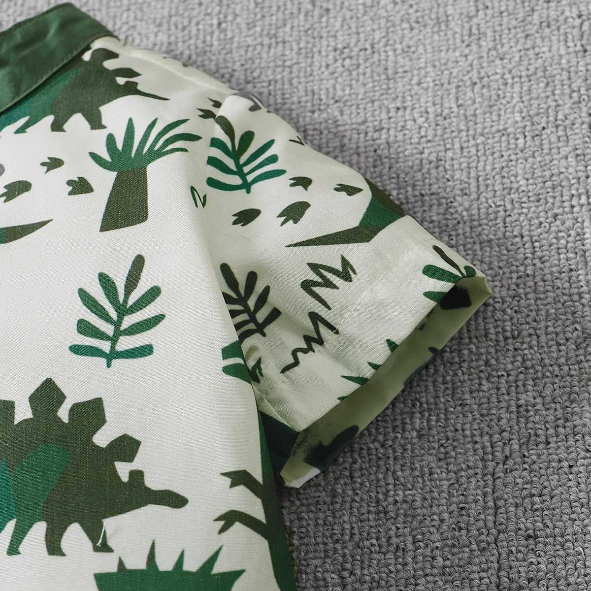 Clothing Sets Toddler Boy 2Pcs Summer Outfits Short Sleeve Button Down Shirt + Elastic Waist Shorts Set 6M-5T R240708