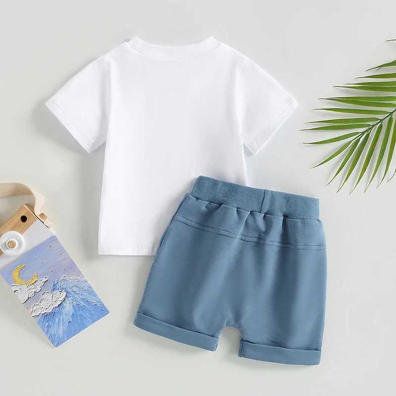 Clothing Sets Pudcoco Infant Newborn Baby Boys Shorts Set Short Sleeve Cartoon Bear Print T-shirt with Elastic Waist Shorts Summer Outfit 0-3T R240708