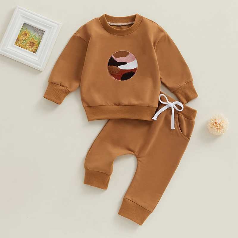 Clothing Sets 0-3Y Baby Boys Autumn Outfits 3D Embroidered Long Sleeve Sweatshirts Pants Sets Kids Casual Clothes Toddler Tracksuits R240708