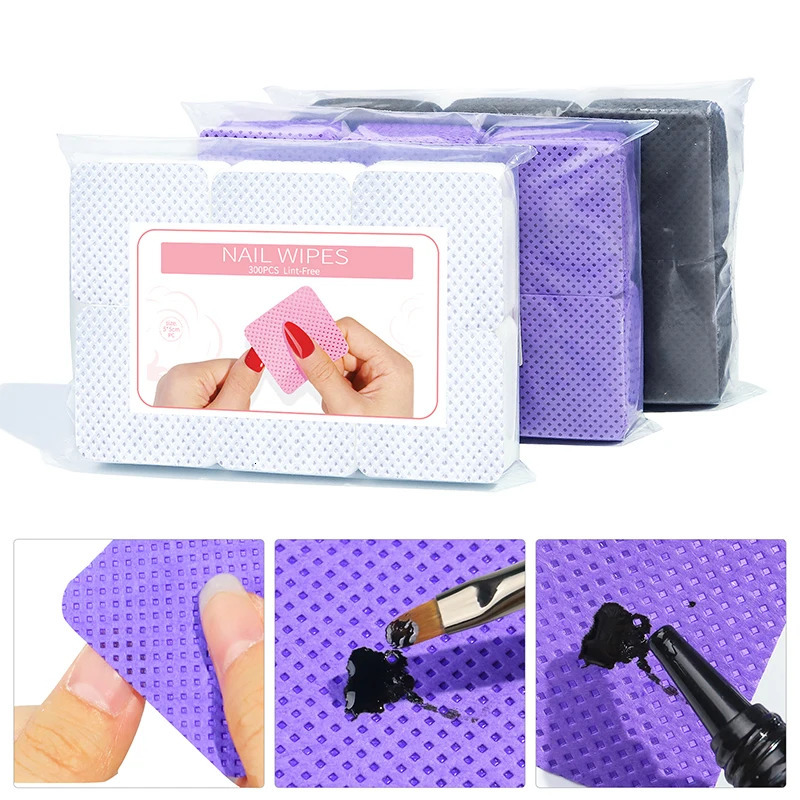Lint free nail polish removing gel nail wet towel nail cotton pad foot massage makeup gel nail art cleaning tool 240705