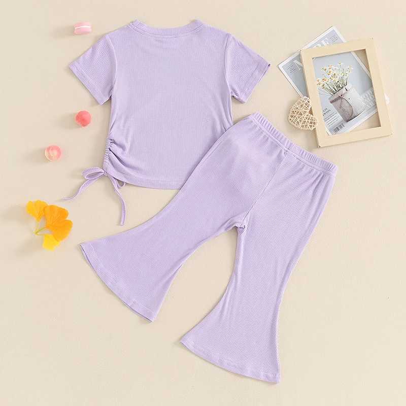 Clothing Sets 2024-03-06 Lioraitiin 9M-4Y Toddler Infant Baby Girls Clothes Solid Color Sleeveless Camisole Linen Pants Set Baby Summer Outfit R240708