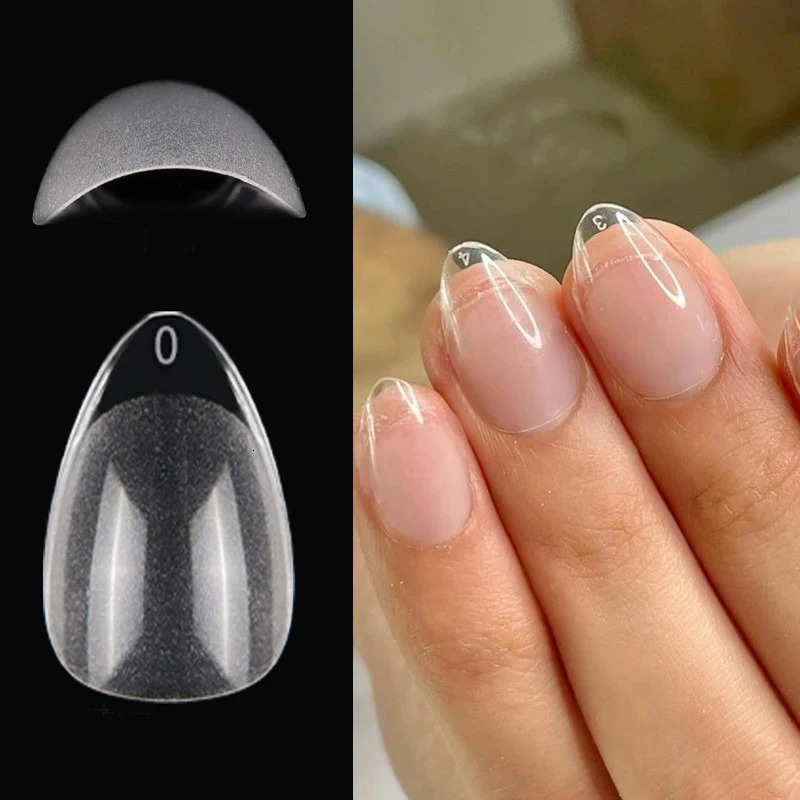 120 pieces of XXS short almond full cover carving soft gel nail tip pressing nail extension system nail artificial nail products 240705