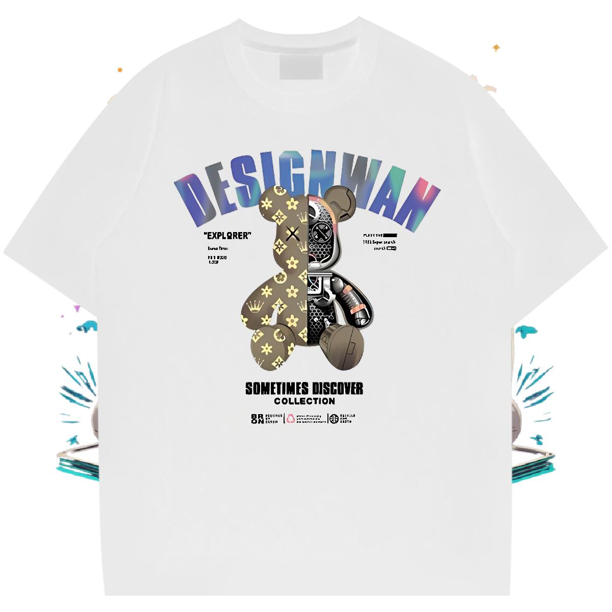 New Mens T Shirts Cotton Breathable Short Sleeve Street wear Hip Hop Men Tshirts Cartoon Printing S-3XL Brand Wear