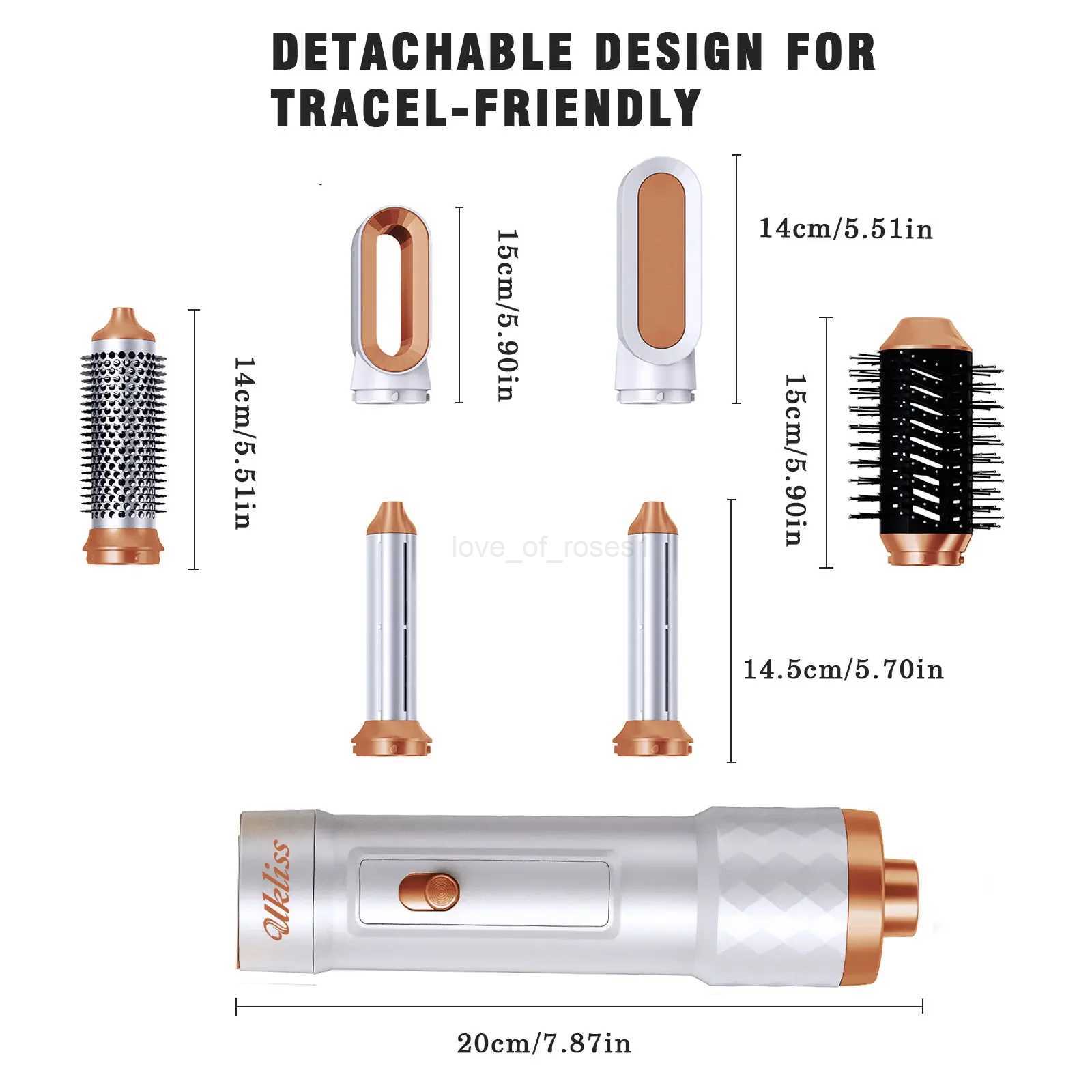 Hair Dryer Brush 6 in 1 Hot Air Brush Blow Dryer Brush in One with Volumizer Detachable Styler for Straightening Hair CurlingM240708