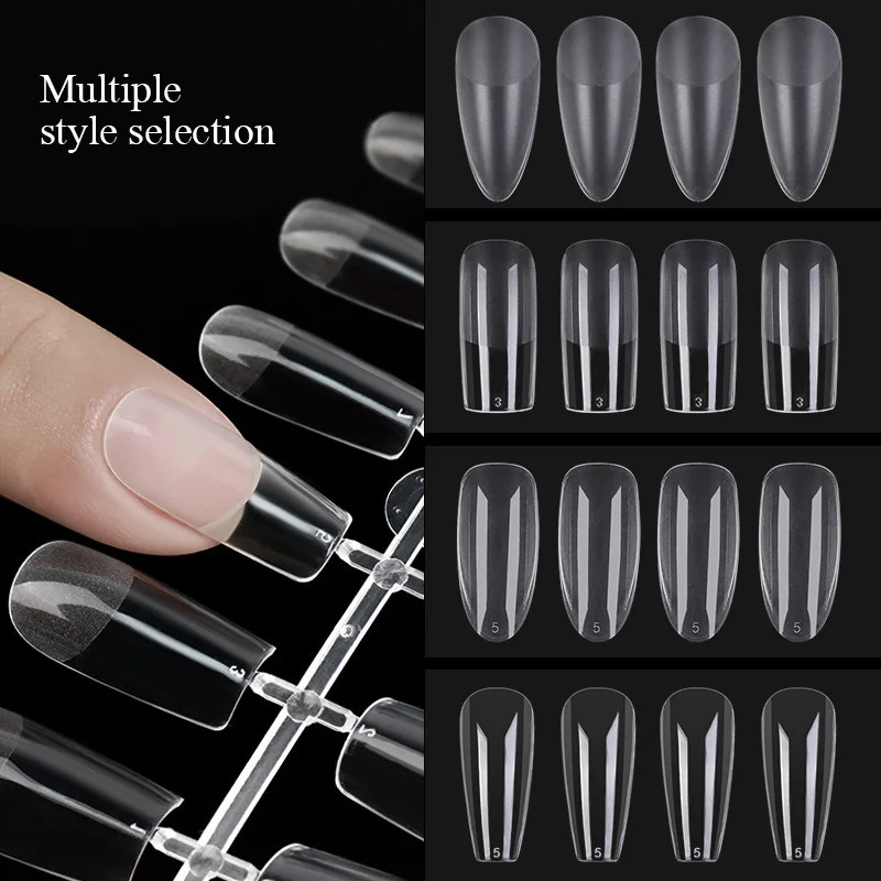 120 pieces of XXS short almond full cover carving soft gel nail tip pressing nail extension system nail artificial nail products 240705
