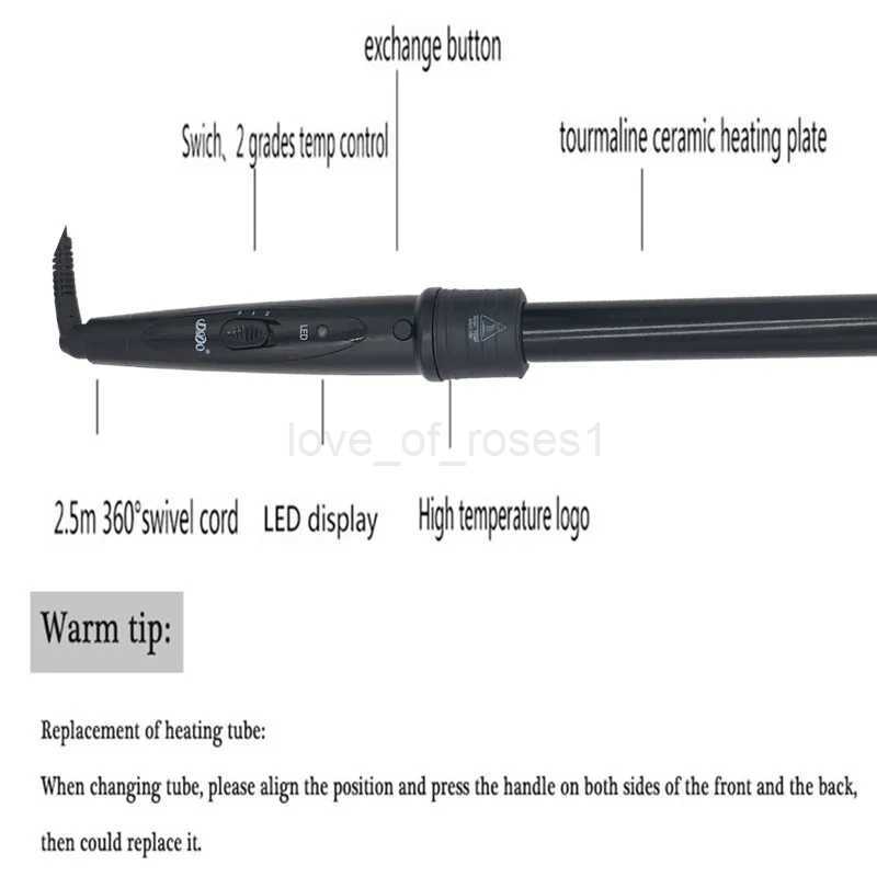 DODO 3 In 1 Hair Curlers Care Styling Curling Wand Interchangeable 3 Parts Clip Hair Iron Curler Set Curler Hair Styles ToolM240708