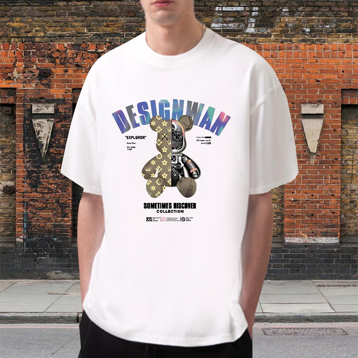 High Quality Men Tshirts Cotton Breathable Soft Street wear Hip Hop T Shirt For Man Cartoon Print Casual New Tees