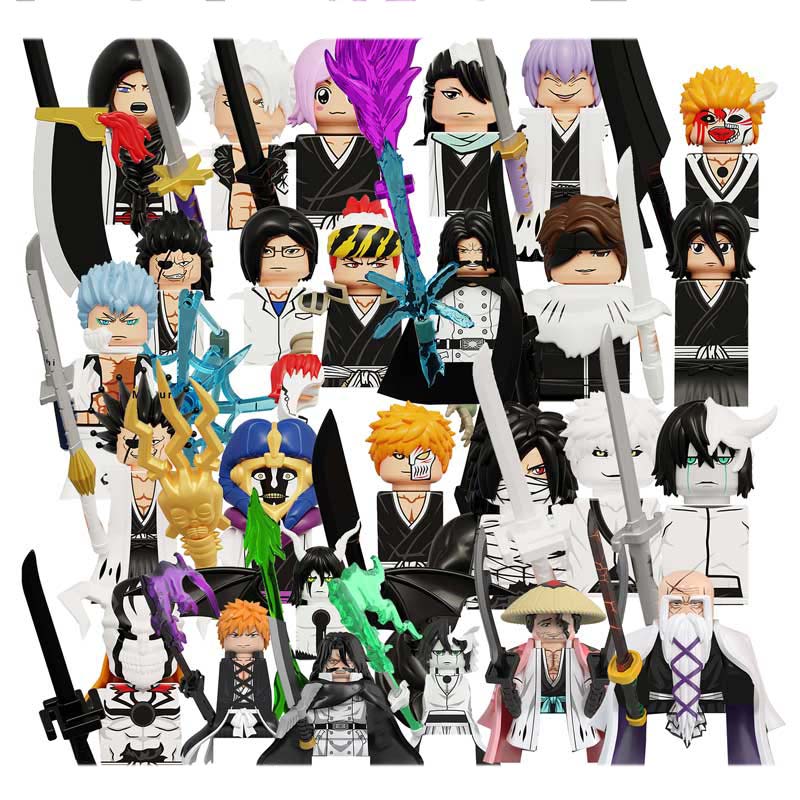 WM6164 BLEACH Hitsugaya Kurosaki Kuchiki Ichigo Buildings Blocks Anime Cartoon Mini-Figures Action Toy Bricks Kids KDL824
