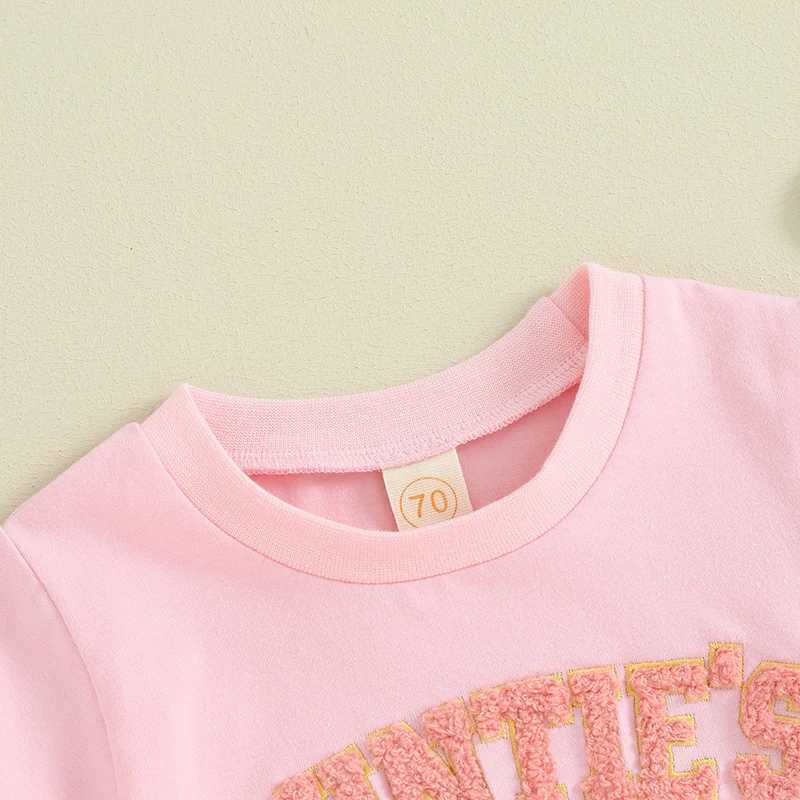 Clothing Sets 2024-01-13 Lioraitiin 0-3Y Toddler Baby Girl summer Clothes Aunties Girl Embroidery Short Sleeve T-Shirt Top Shorts Set Outfit R240708