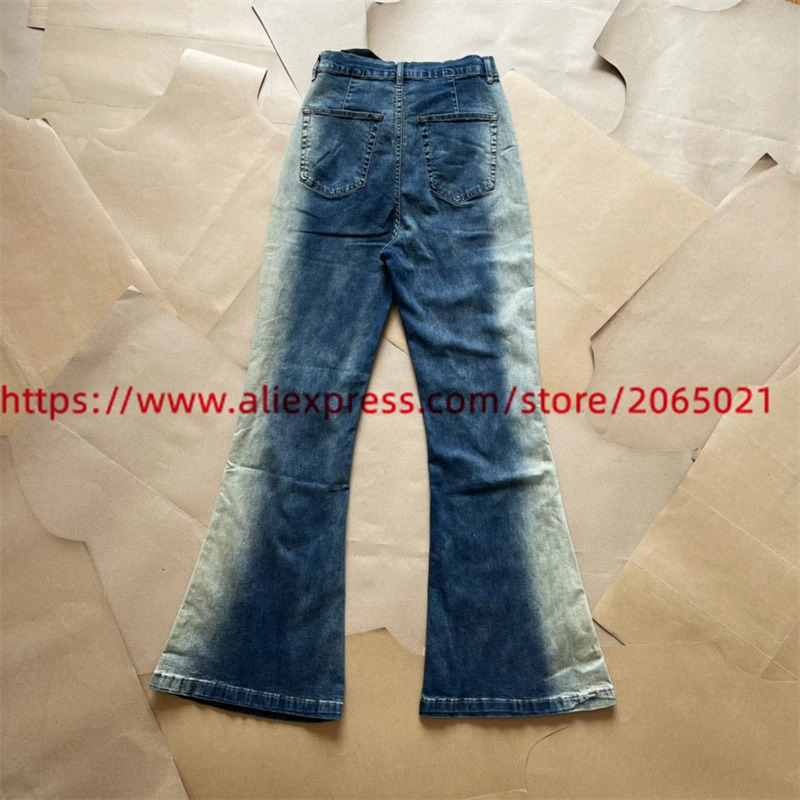 Gradient Flared Jeans Men Women 1 High Quality Nice Washed Oversized Denim Trouser 240704