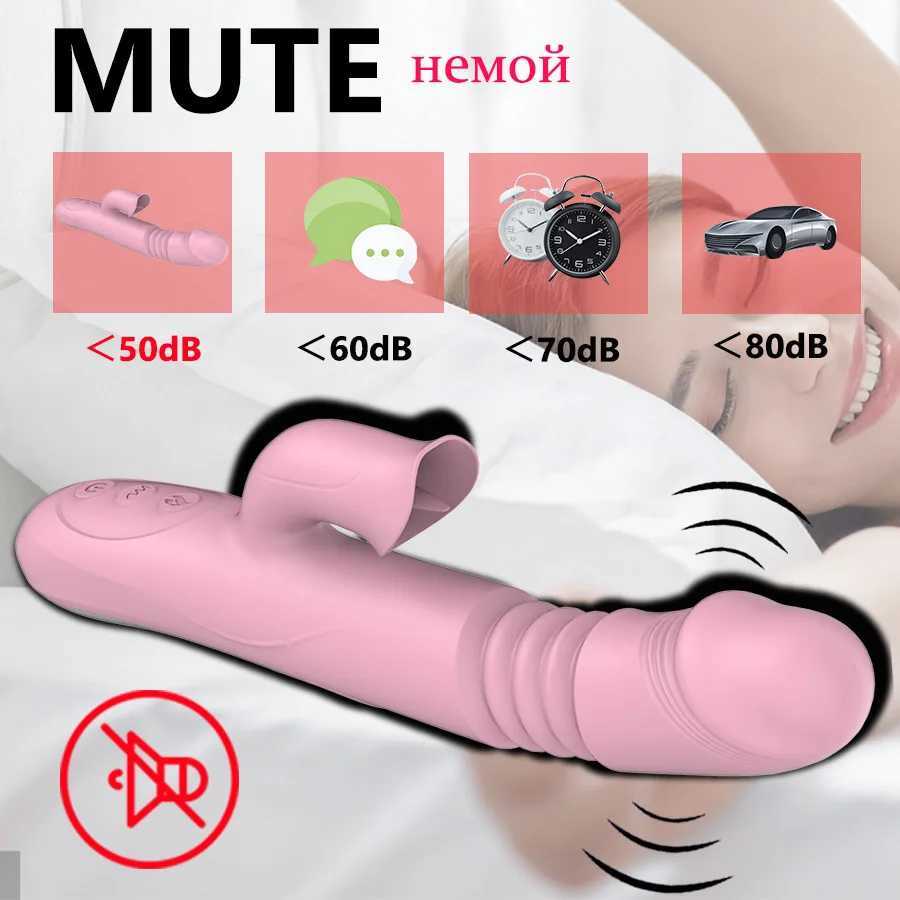 2 In 1 Licking Vibrators Clitoris Stimulator G-Spot Powerful Heating Vibration Dildo Wand Female Nipple Clit Adult Sex ToysXJ241206