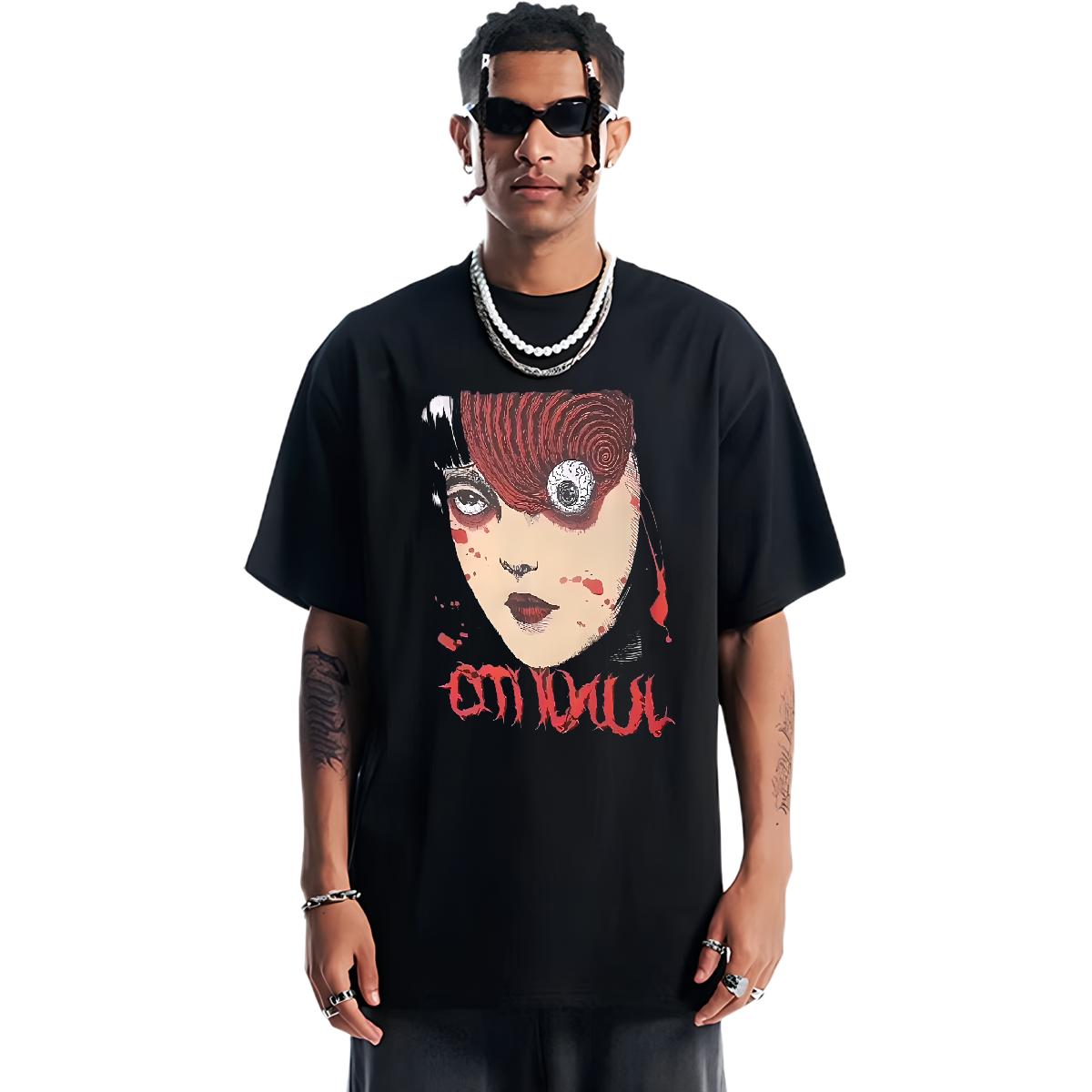 Casual New T shirt Skull Anime Printing Street Men Tops Tees Cotton Breathable Short Sleeve Brand