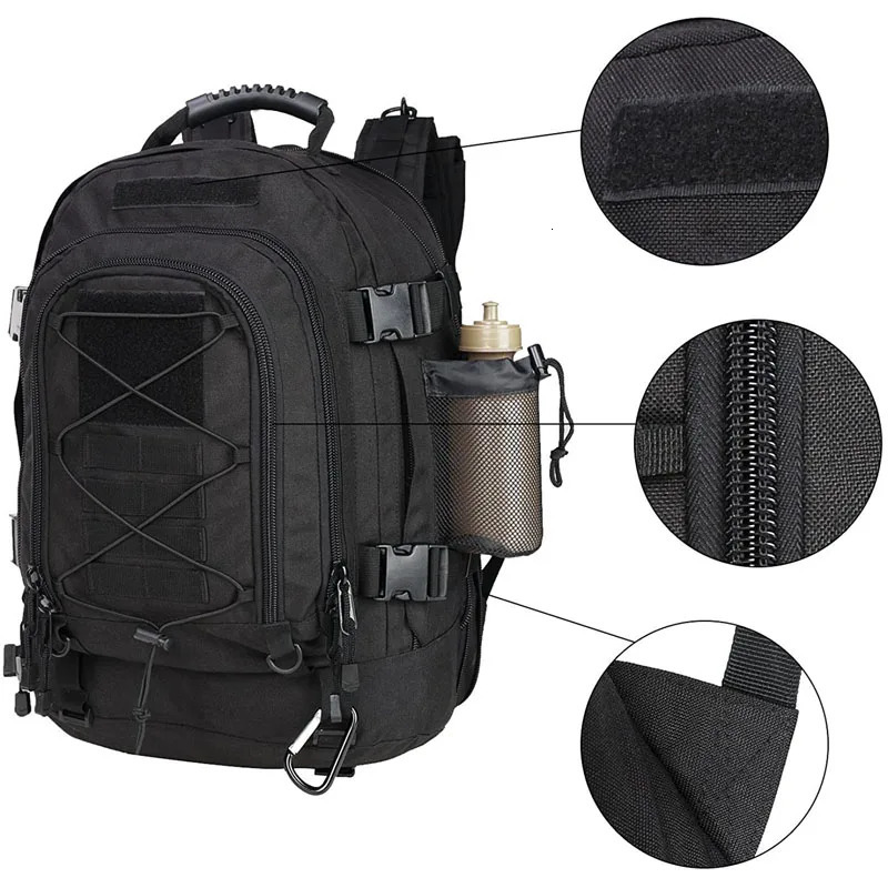 Extra Large 60L Tactical Backpack For Men Women Outdoor Water Resistant Hiking Backpacks Travel Backpack Laptop Backpacks 240703