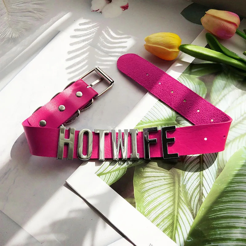 Goth Sexy wife Necklace for Women Mens Personalised Name Letter Custom Choker Collar Fashion Trendy BDSM Cosplay Jewelry 240626