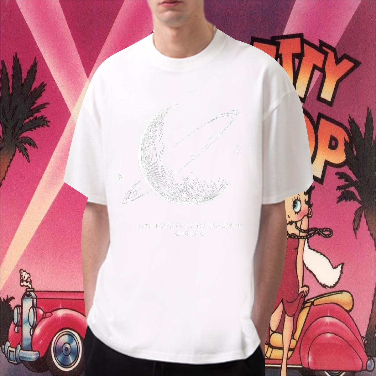 2024 DIY T Shirt For Man DIY Logo Tshirts High Street Hip Hop Breathable Crew Neck Classic Tee Shirt