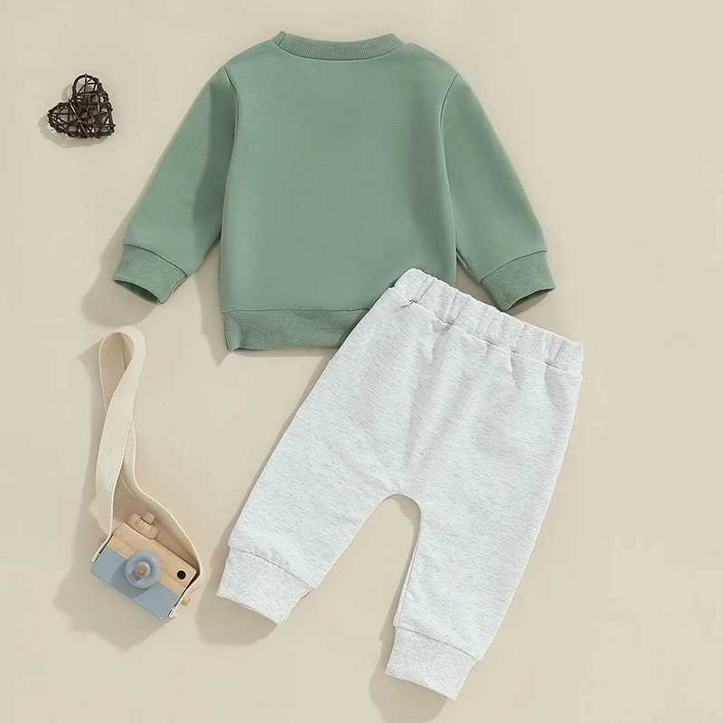 Clothing Sets 0-3Y Little Boy Spring Fall Outfits Letter Print Long Sleeve Sweatshirt and Pants Sets Toddler Clothes 2024 New Boys Tracksuits R240708
