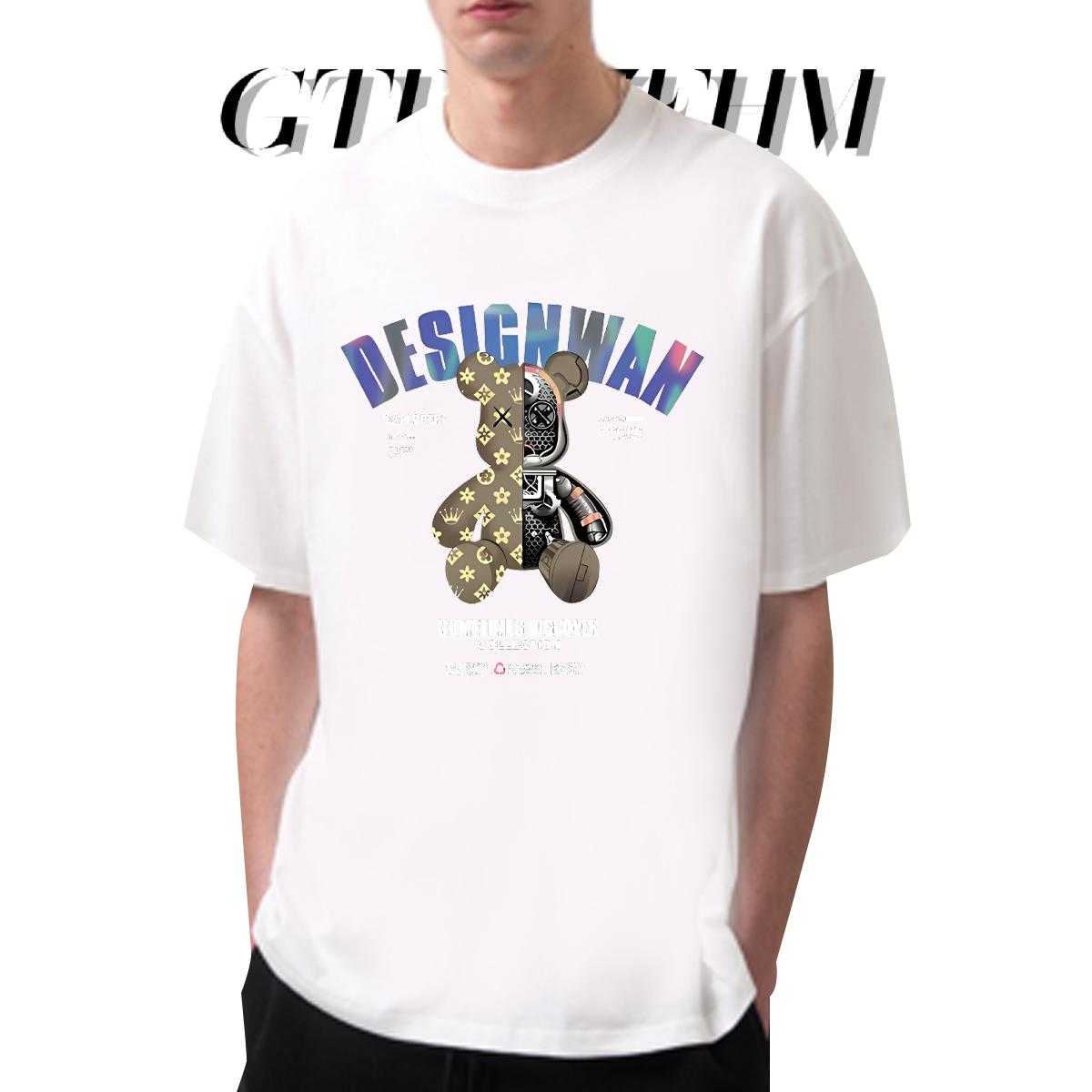 Soft Men Tees Breathable Crew Neck Spring Summer Man T Shirts Floral Print 2024 Wear