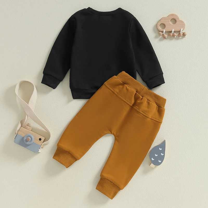Clothing Sets Baby Boys Autumn Pants Sets Long Sleeve Letter Print Pullover Sweatshirts and Sweatpants Toddler Clothes 2024 New R240708