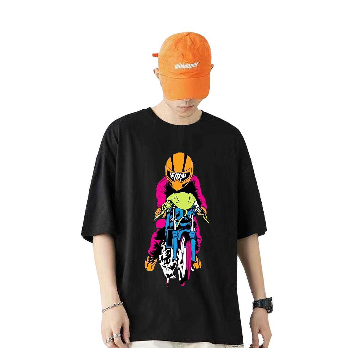 5A Men Tops Tees Cotton O Neck Short Sleeves Casual Daily Wear T-Shirts for Men Cartoon Print New Designer Clothes