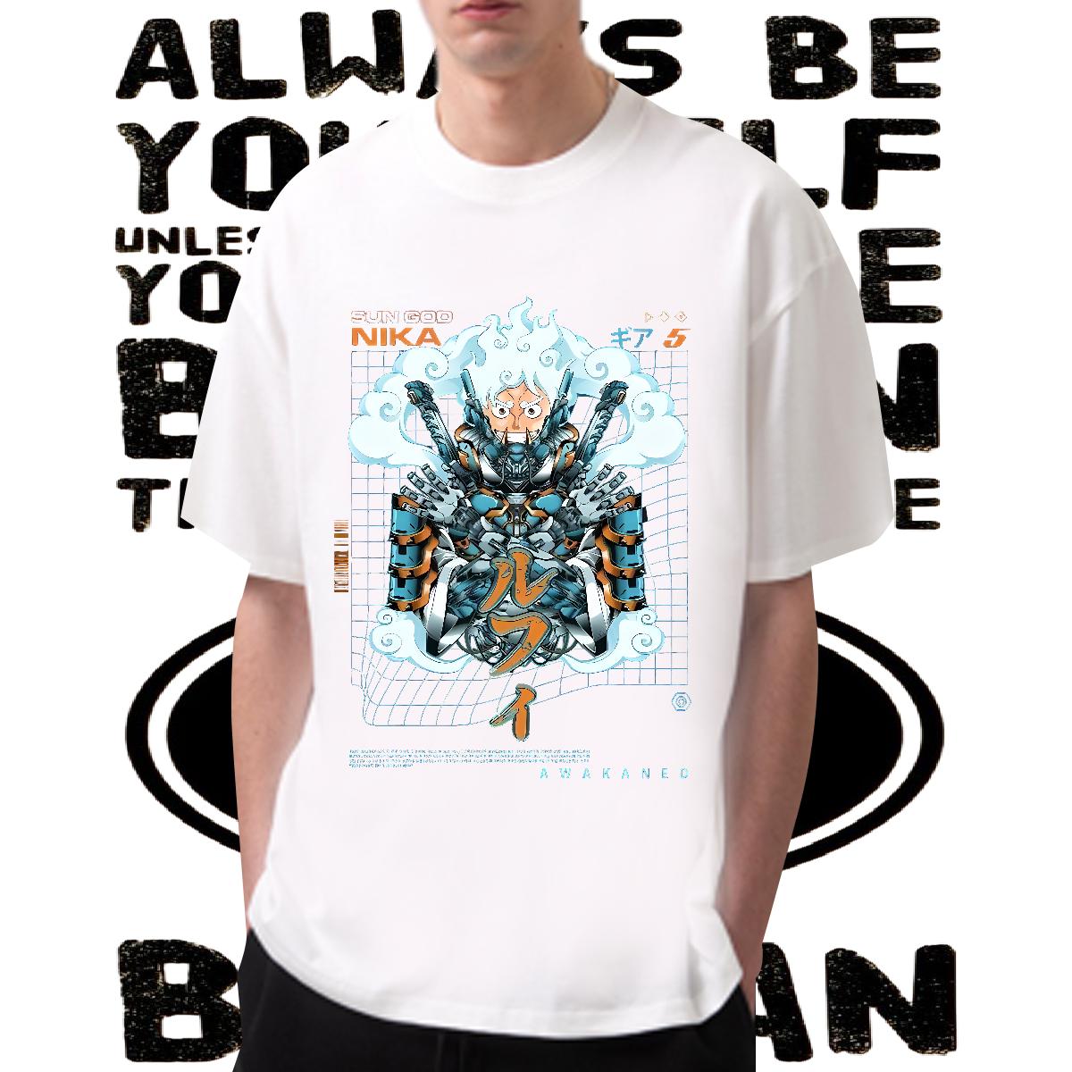 Loose Mens Tshirts 180g Cotton Sport Mens T Shirts Cartoon Printing S-3XL Fashion Designer Tops