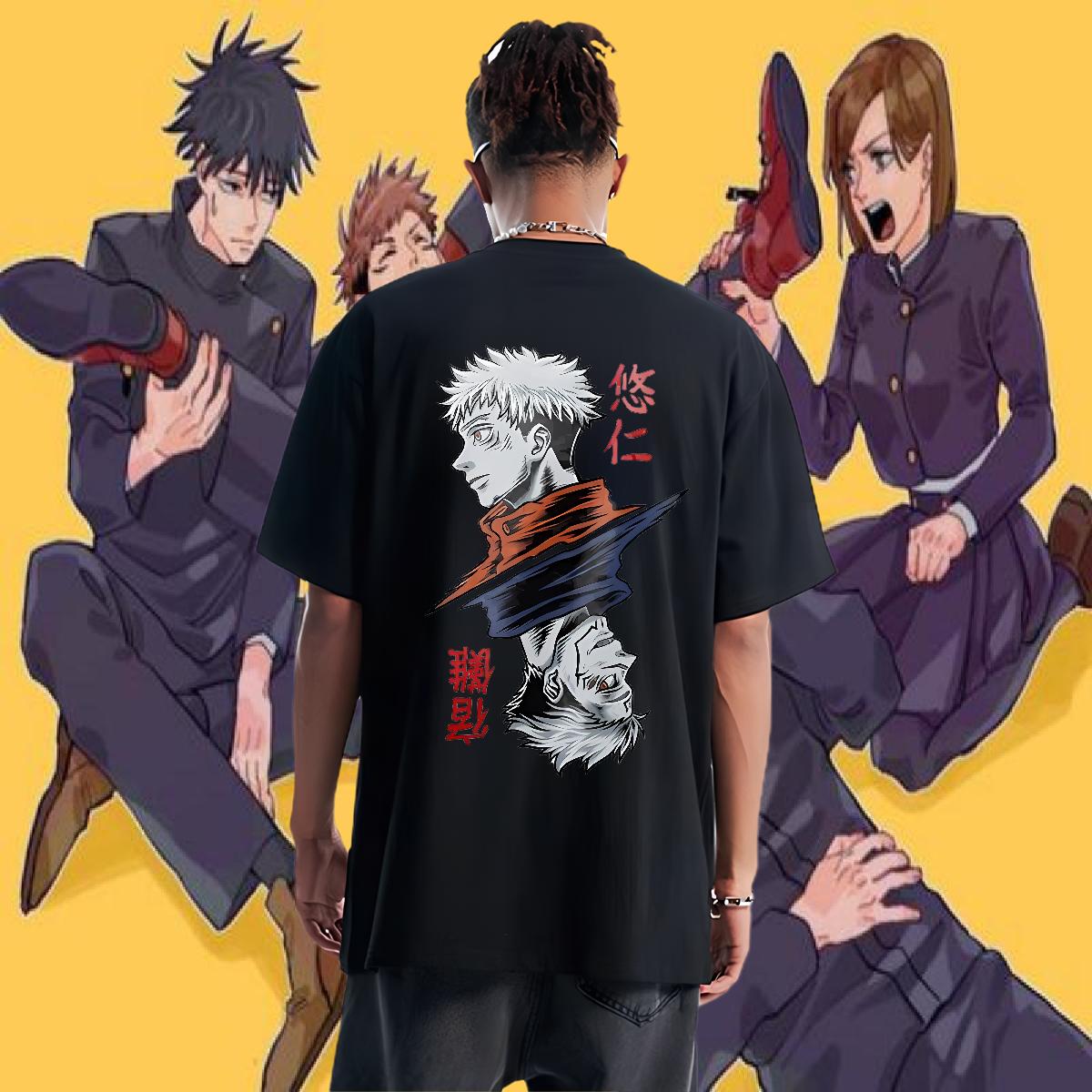 2024 Summer Man T Shirts O-Neck Short Sleeve Cotton Daily Outfit Tshirts Anime Print High Quality Polos