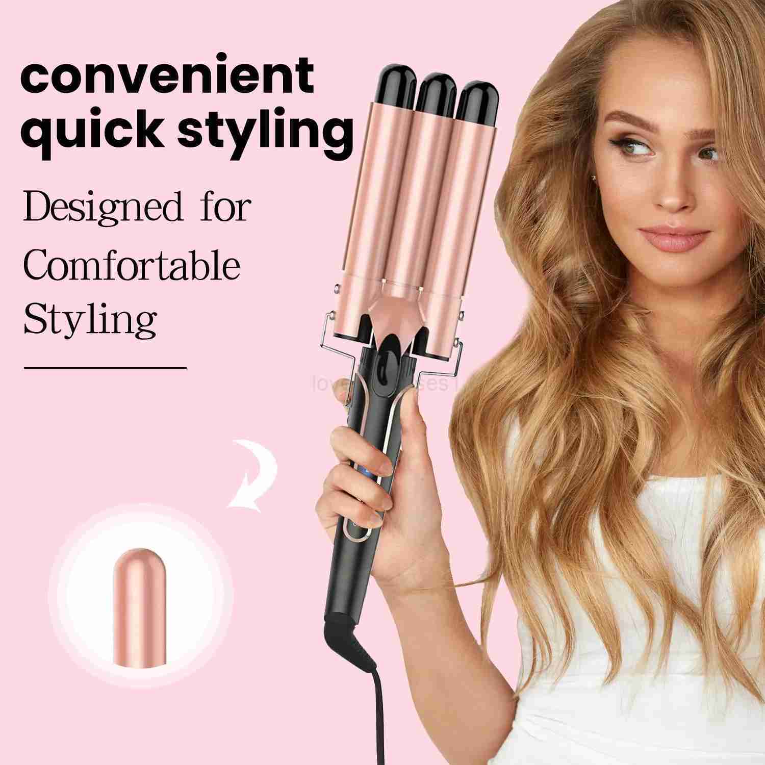 5 in 1 Curling Iron 3 Barrel Hair Crimper Hair Waver Curling Iron with Fast Heating Up Crimper Wand Curler for All Hair TypesM240708