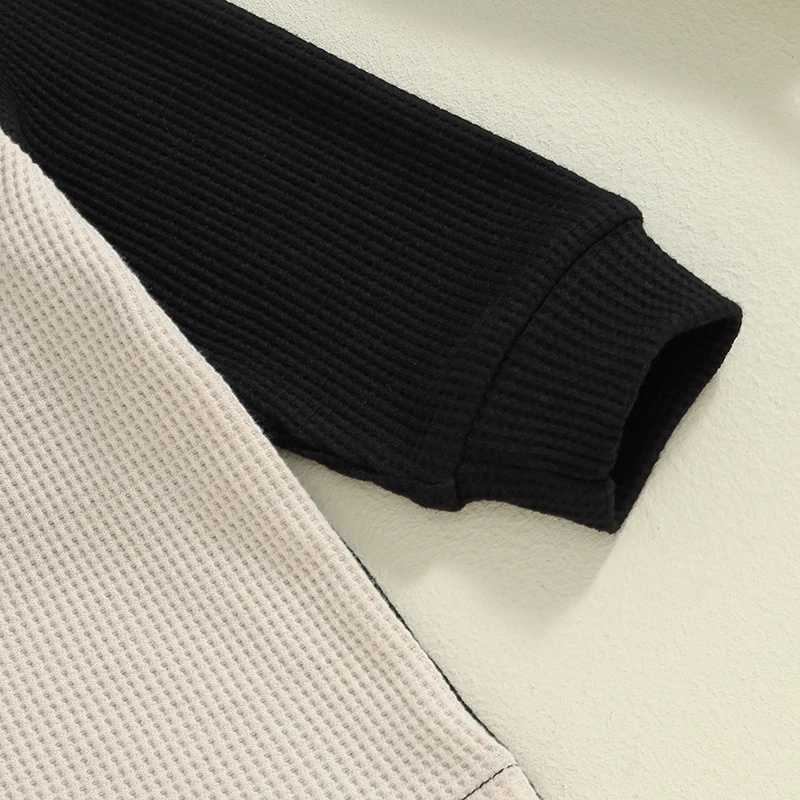 Clothing Sets 2024-05-29 Lioraitiin 6M-4Y Baby Boy Fall Outfits Classic Long Sleeve Contrast Color Shirt + Pants Set Toddler Warm Clothes