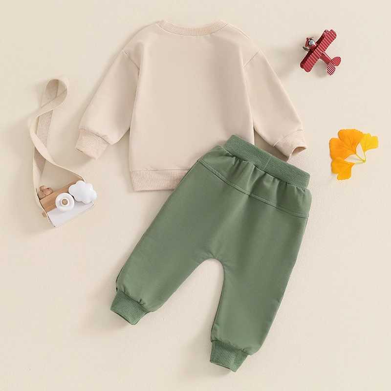 Clothing Sets Baby Boy Fall Outfits Tractor Letter Print Long Sleeve Sweatshirt Tops and Pants Sets Toddler Clothes Kids Casual Tracksuits R240708