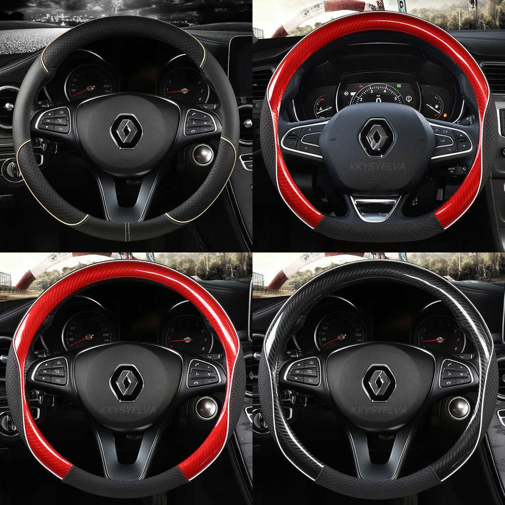 Steering Wheel Covers PU Leather Car Steering Wheel Cover For Renault Scenic Clio Laguna 2 3 4 5 Kangoo Fluence Megane Trafic Talisman Twingo Kaptur L