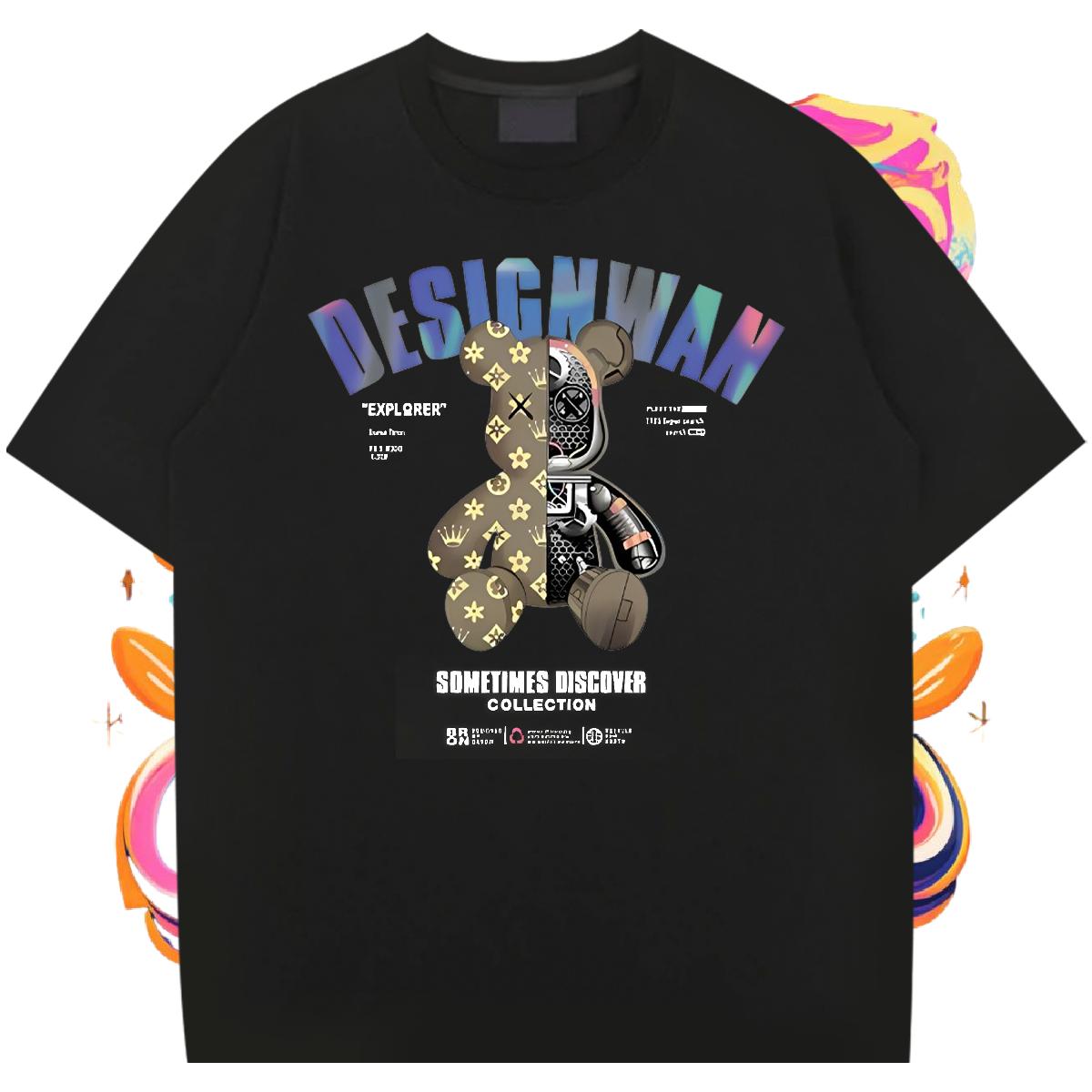 Fashion Casual Mens T Shirts DIY Printed Mens Tshirts Summer Casual Cotton Breathable Wholesale Wear