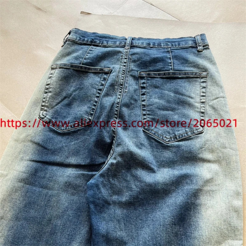 Gradient Flared Jeans Men Women 1 High Quality Nice Washed Oversized Denim Trouser 240704