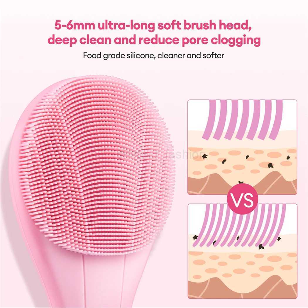 CkeyiN Electric Silicone Facial Brush Sonic Vibration Face Cleansing Brush Waterproof Acne Blackhead Remover Pore Cleaner 2 SideCL240708
