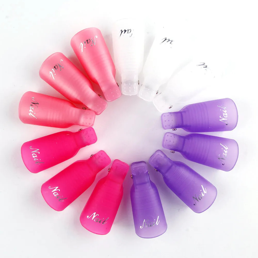 10 plastic nail art cap clip UV gel removal package nail polish removal package nail polish removal clip nail cleaning r art tool 240705
