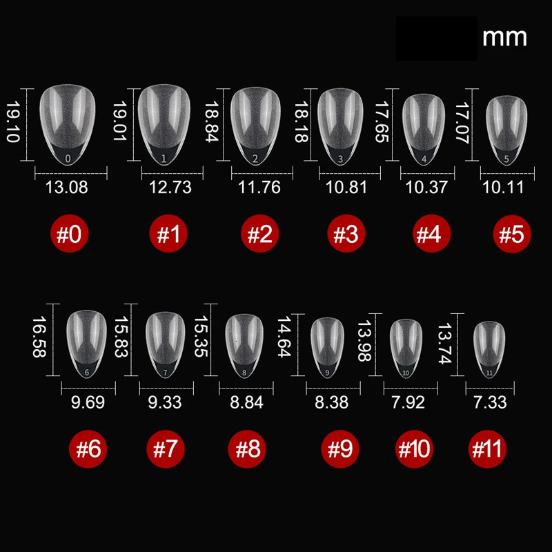 120 XXS ultra short almond full cover engraving soft gel nail tip false nails on the press specially tailored for short nail bed 240705