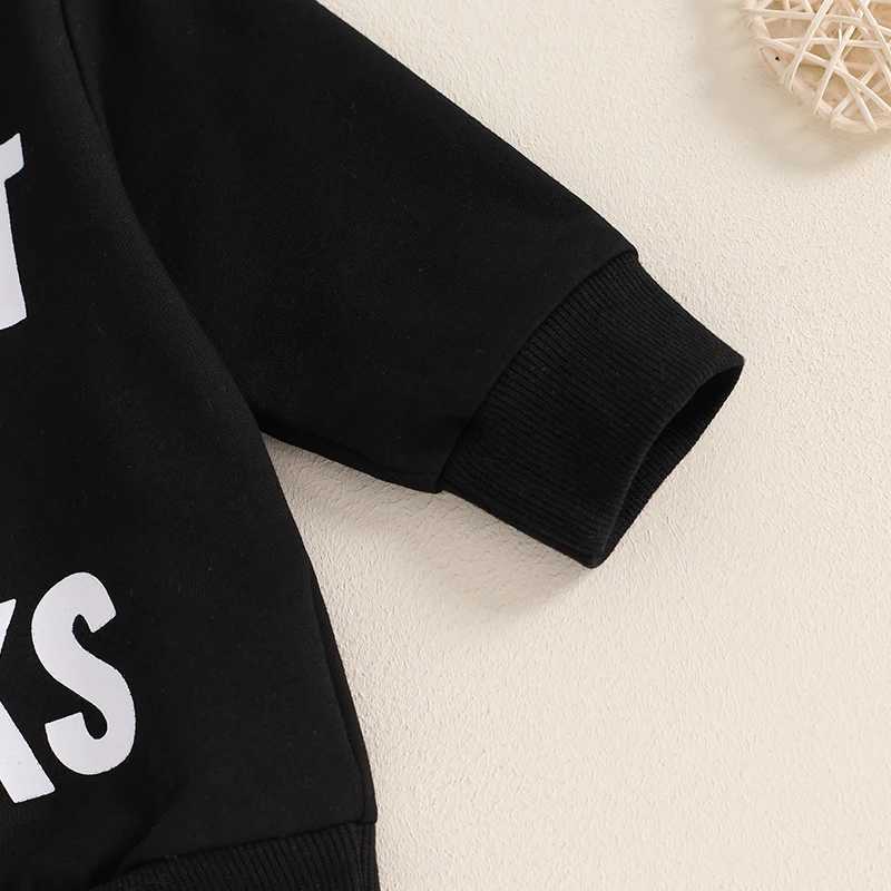 Clothing Sets Toddler Boys Autumn Pants Set Letter Print Long Sleeve Pullover Sweatshirt and Drstring Long Pants Outfits Kids Tracksuits R240708