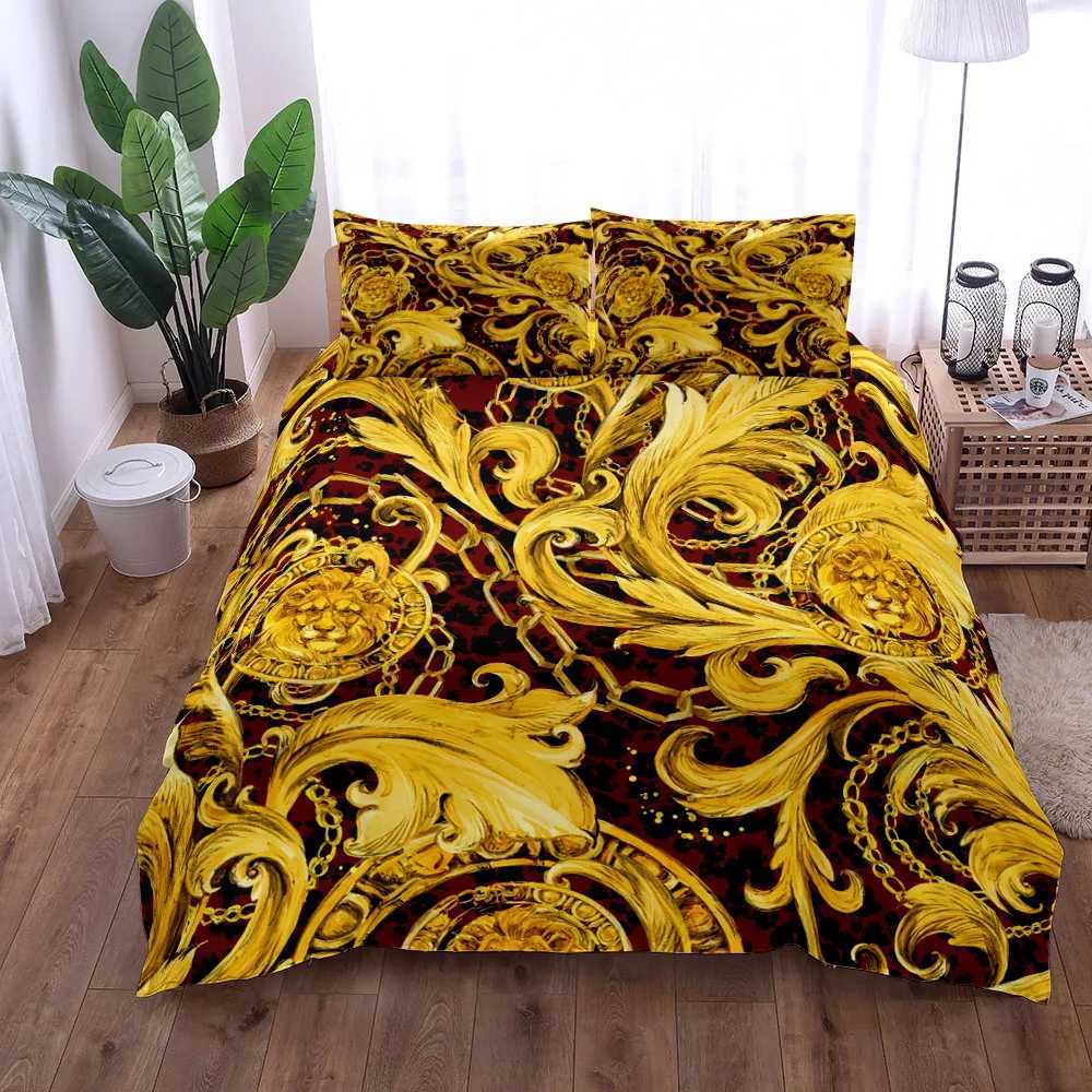 Seamless chain Baroque pattern Bohemian bedding small single double bed large bed linen set X241029