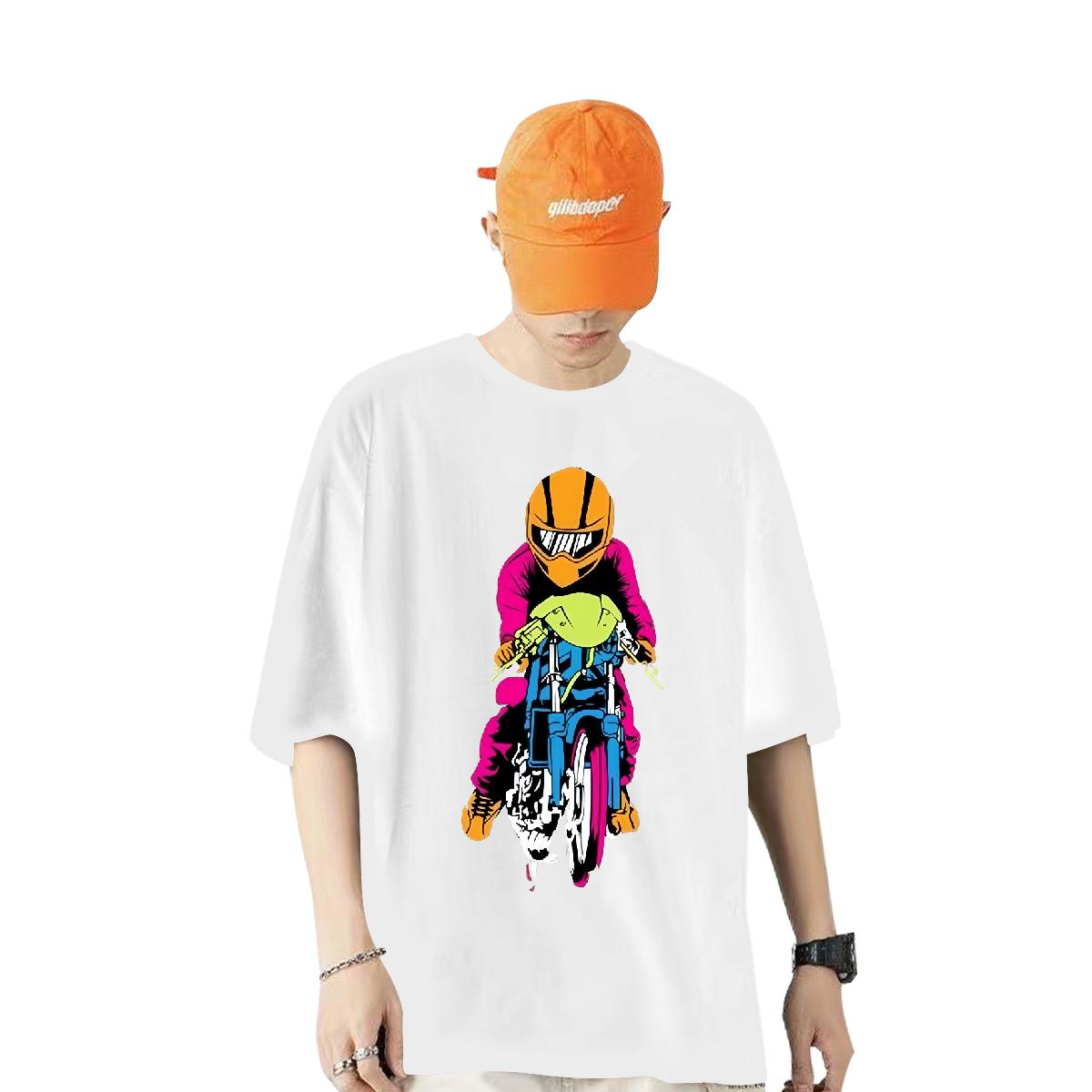 5A Men Tops Tees Cotton O Neck Short Sleeves Casual Daily Wear T-Shirts for Men Cartoon Print New Designer Clothes