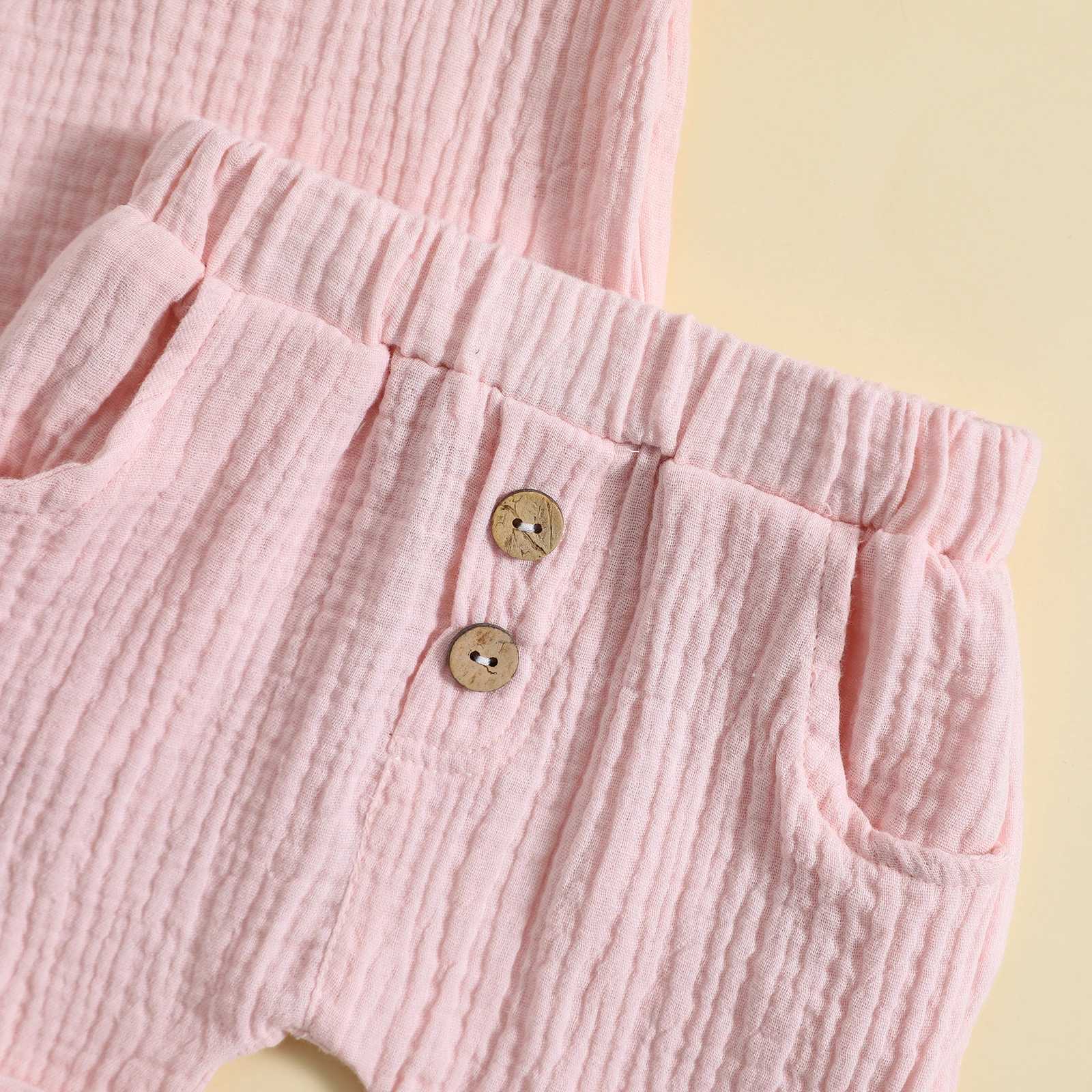 Clothing Sets 2023-05-29 Lioraitiin 0-3Years Toddler Baby Boy Summer 2Pcs Clothing Short Sleeve Solid Crew Neck Top Shorts Casual Clothes R240708