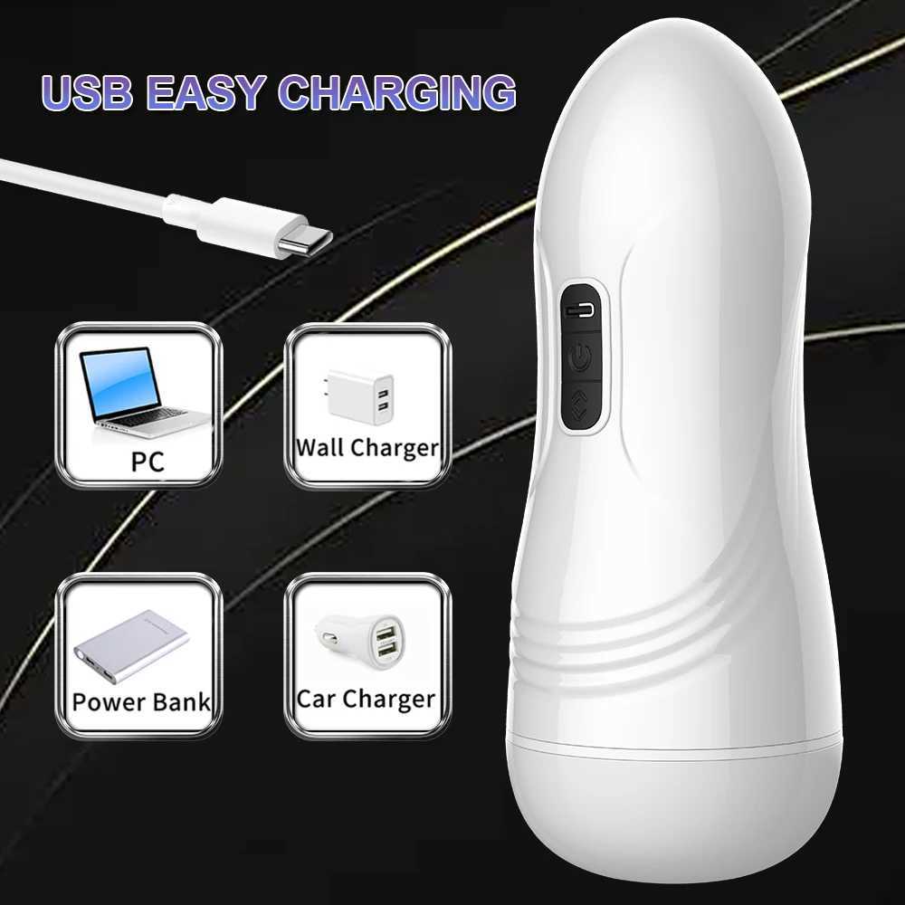 Automatic Masturbator Blowjob Vibration Male Pocket Pussy Real Vagina Mane Penis Oral Masturbation Cup Adult Sex Toy for MenXJ250113