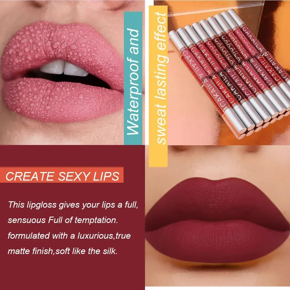 10/6 piece womens lipstick set Free delivery Waterproof durable cosmetics Korean makeup matte lipstick 240705